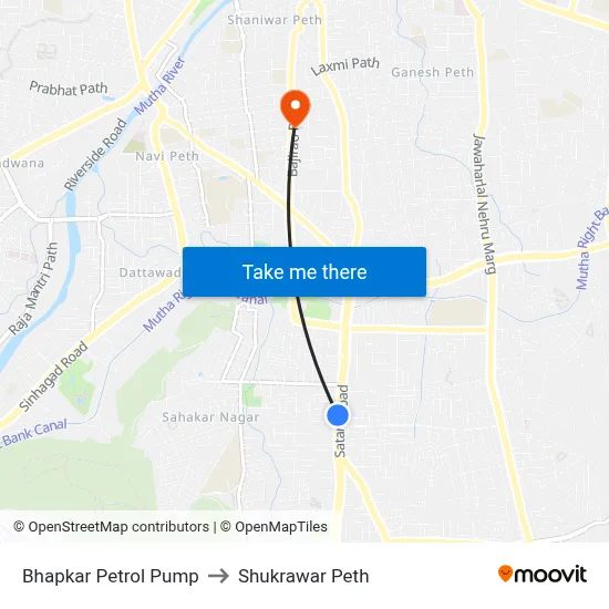 Bhapkar Petrol Pump to Shukrawar Peth map