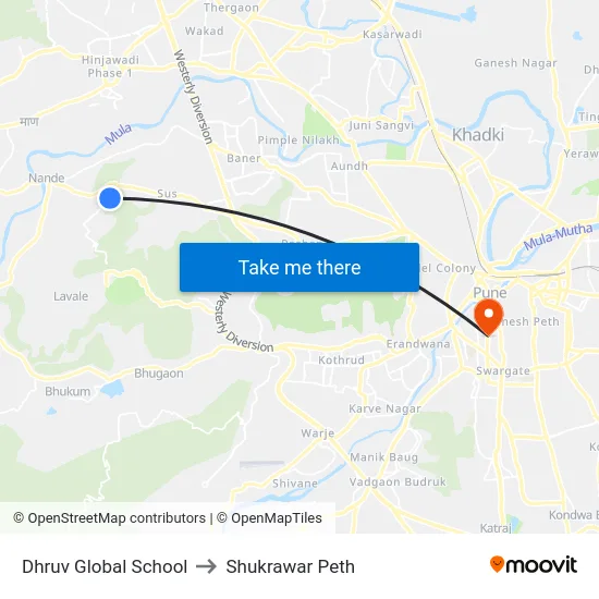 Dhruv Global School to Shukrawar Peth map