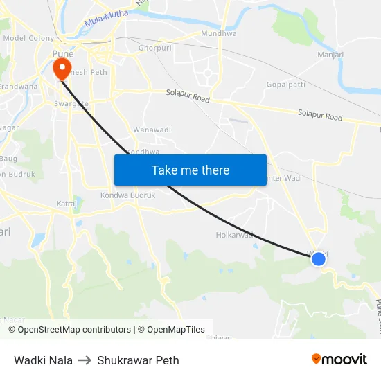 Wadki Nala to Shukrawar Peth map