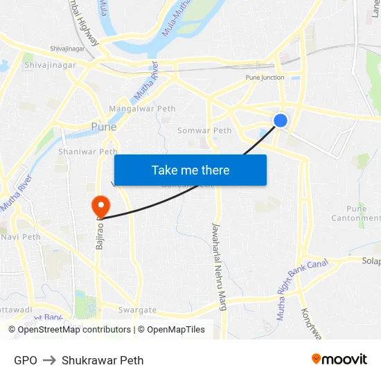 GPO to Shukrawar Peth map
