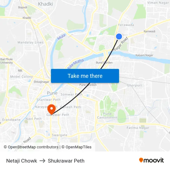 Netaji Chowk to Shukrawar Peth map