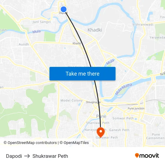 Dapodi to Shukrawar Peth map