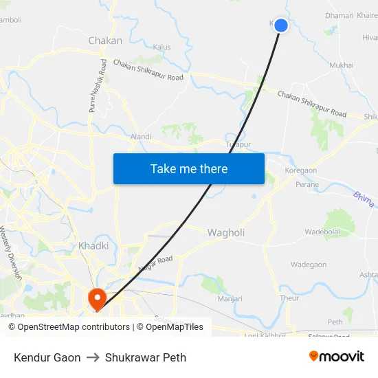 Kendur Gaon to Shukrawar Peth map