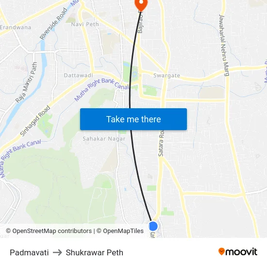 Padmavati to Shukrawar Peth map