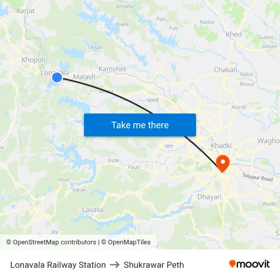 Lonavala Railway Station to Shukrawar Peth map