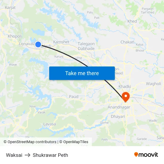 Waksai to Shukrawar Peth map