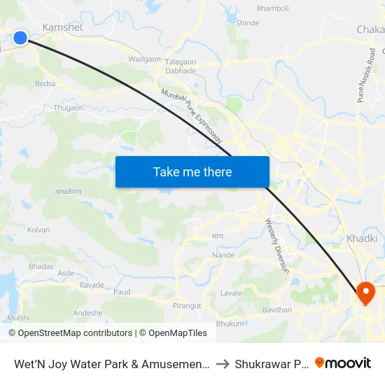 Wet’N Joy Water Park & Amusement Park to Shukrawar Peth map