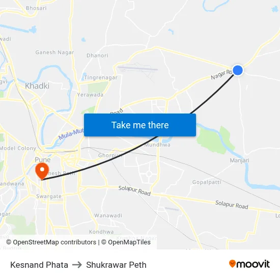 Kesnand Phata to Shukrawar Peth map