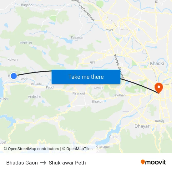 Bhadas Gaon to Shukrawar Peth map