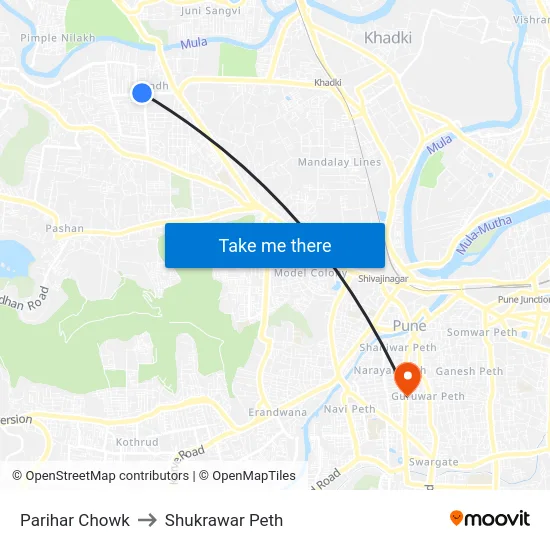 Parihar Chowk to Shukrawar Peth map