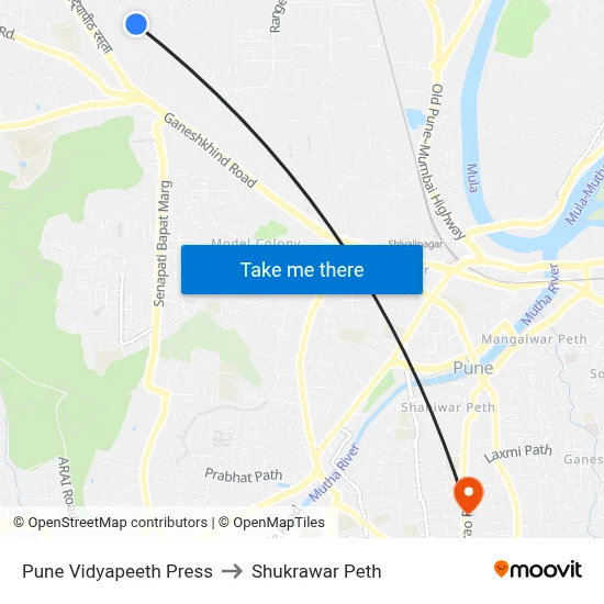 Pune Vidyapeeth Press to Shukrawar Peth map