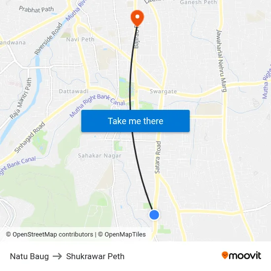 Natu Baug to Shukrawar Peth map