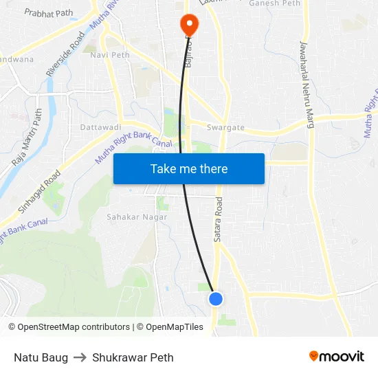 Natu Baug to Shukrawar Peth map