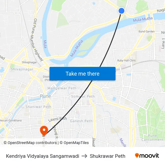Kendriya Vidyalaya Sangamwadi to Shukrawar Peth map