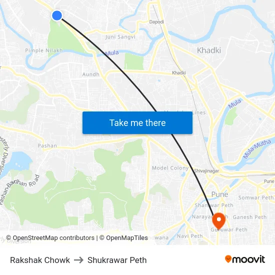 Rakshak Chowk to Shukrawar Peth map
