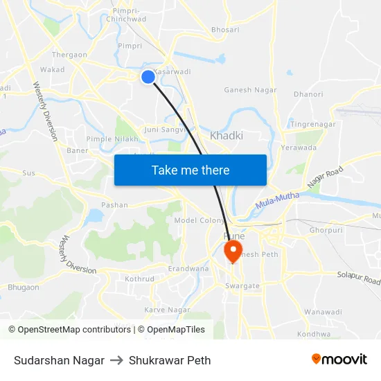 Sudarshan Nagar to Shukrawar Peth map