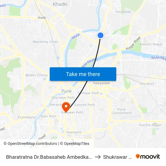Bharatratna Dr.Babasaheb Ambedkar Society to Shukrawar Peth map