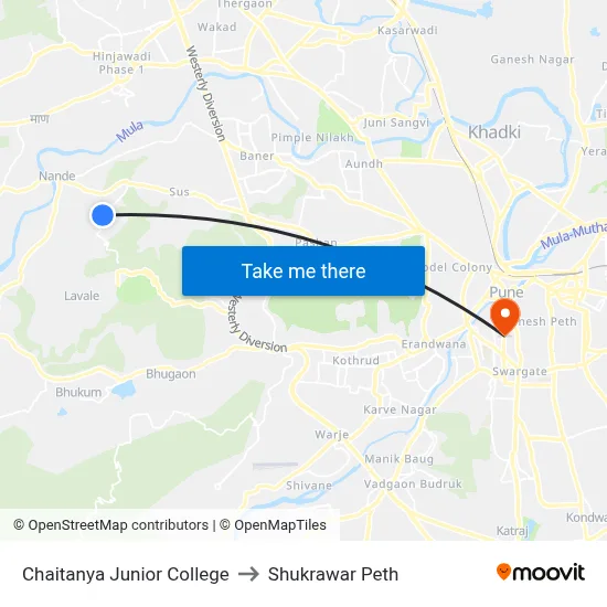 Chaitanya Junior College to Shukrawar Peth map