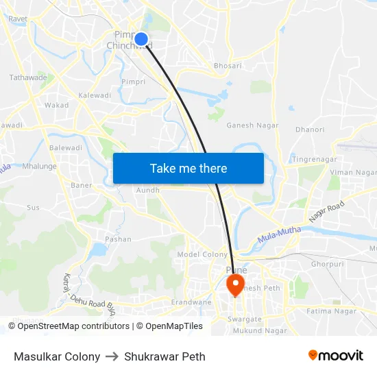 Masulkar Colony to Shukrawar Peth map