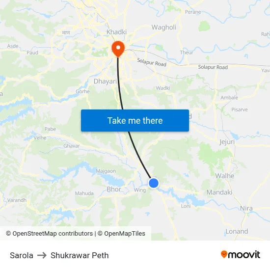 Sarola to Shukrawar Peth map