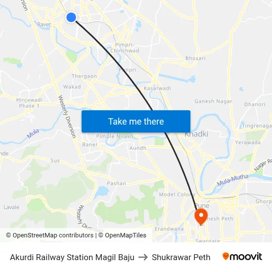 Akurdi Railway Station Magil Baju to Shukrawar Peth map