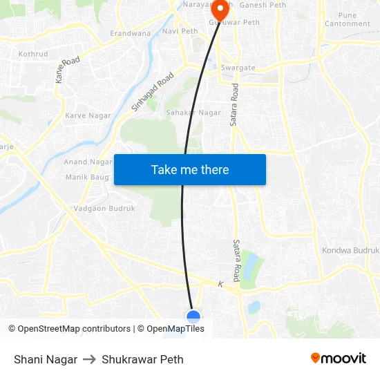 Shani Nagar to Shukrawar Peth map