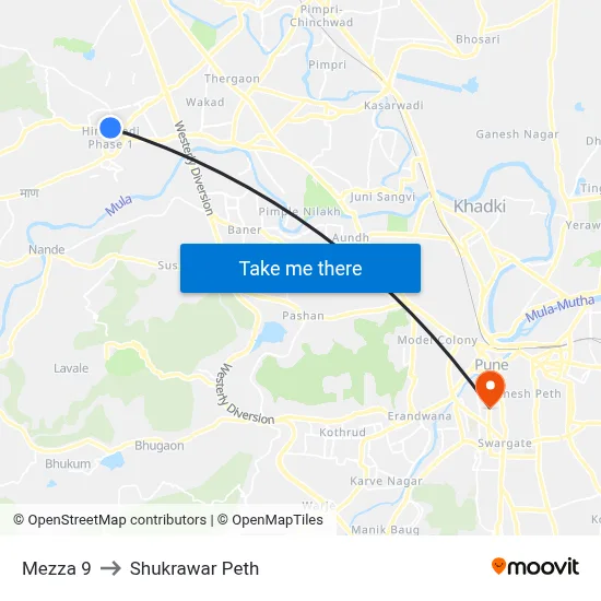 Mezza 9 to Shukrawar Peth map