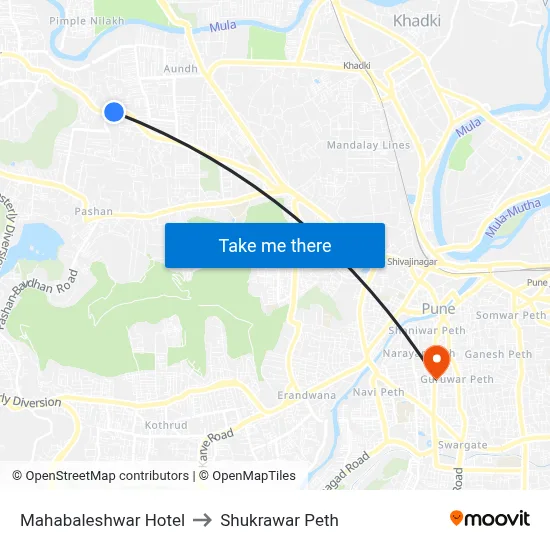 Mahabaleshwar Hotel to Shukrawar Peth map