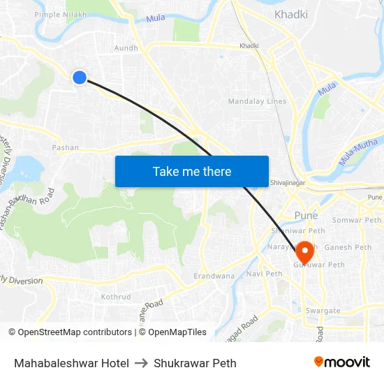 Mahabaleshwar Hotel to Shukrawar Peth map