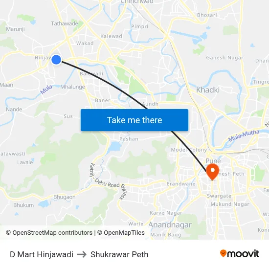 D Mart Hinjawadi to Shukrawar Peth map