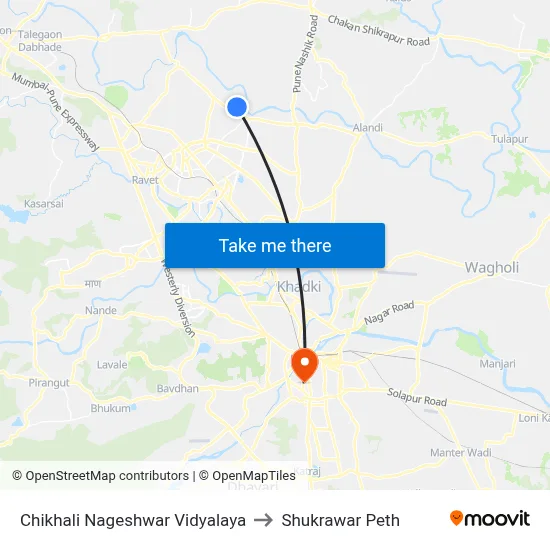 Chikhali Nageshwar Vidyalaya to Shukrawar Peth map