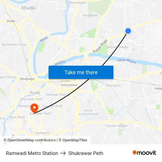 Ramwadi Metro Station to Shukrawar Peth map