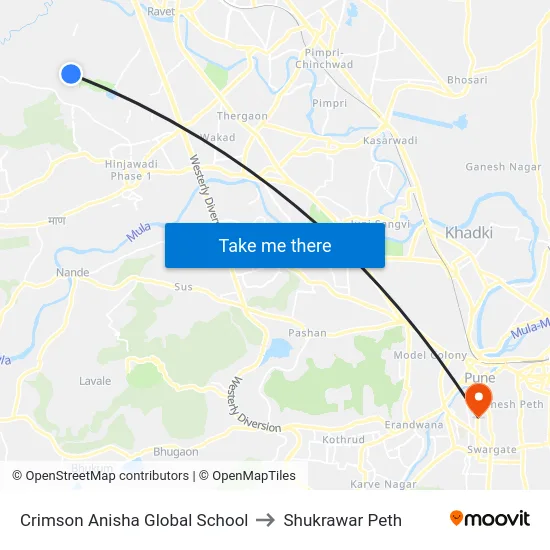Crimson Anisha Global School to Shukrawar Peth map