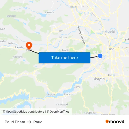 Paud Phata to Paud map