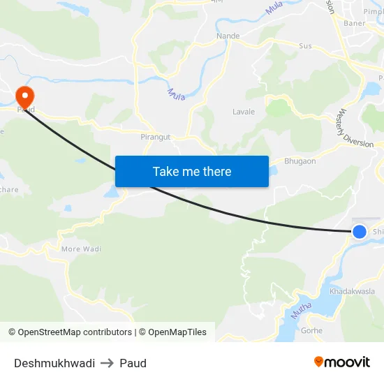 Deshmukhwadi to Paud map