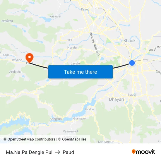 Ma.Na.Pa Dengle Pul to Paud map