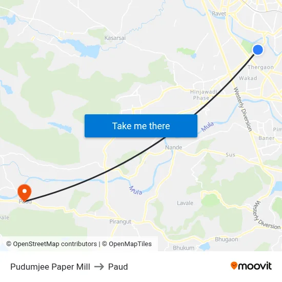 Pudumjee Paper Mill to Paud map