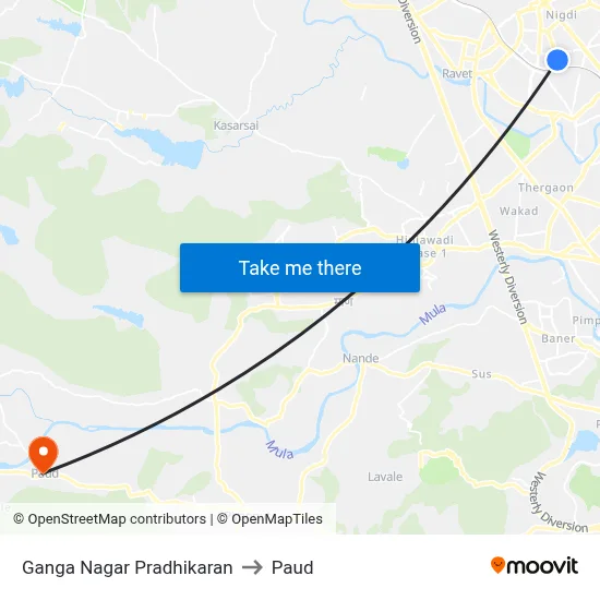 Ganga Nagar Pradhikaran to Paud map