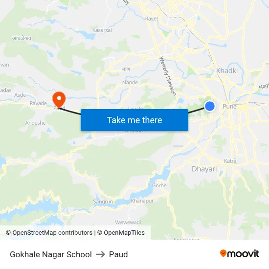 Gokhale Nagar School to Paud map
