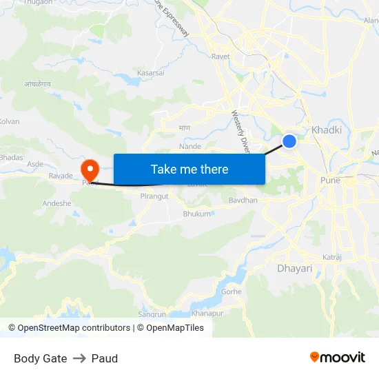 Body Gate to Paud map