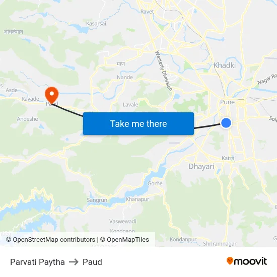 Parvati Paytha to Paud map