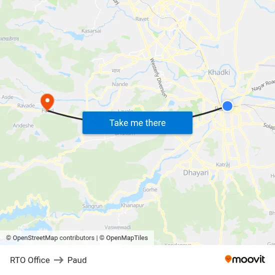 RTO Office to Paud map