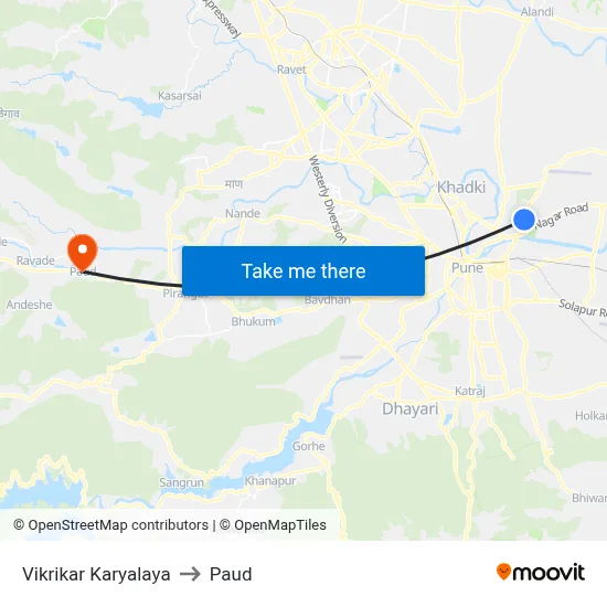 Vikrikar Karyalaya to Paud map