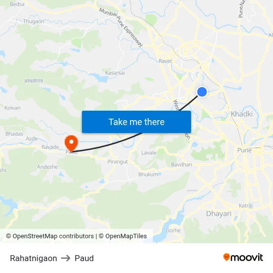Rahatnigaon to Paud map