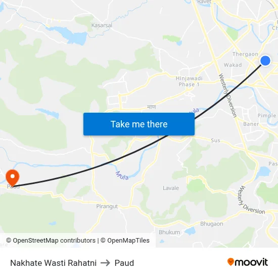 Nakhate Wasti Rahatni to Paud map