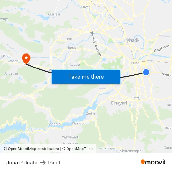 Juna Pulgate to Paud map