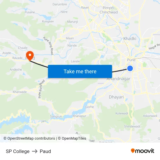 SP College to Paud map