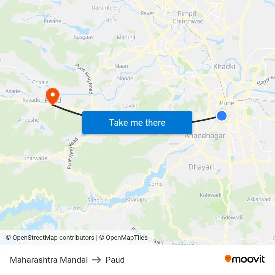 Maharashtra Mandal to Paud map