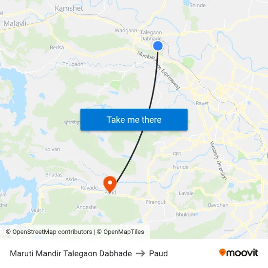 Maruti Mandir Talegaon Dabhade to Paud map