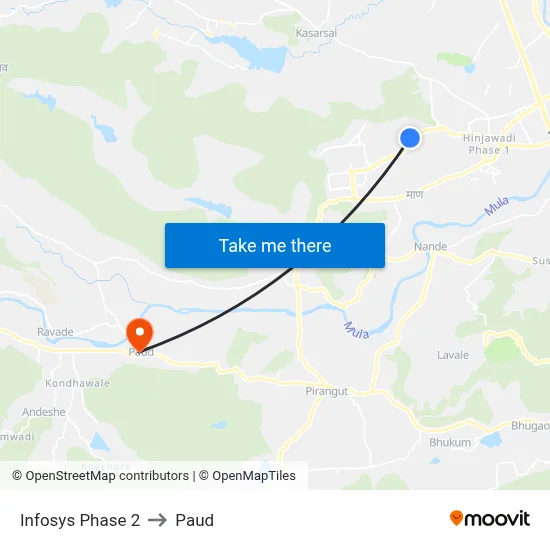 Infosys Phase 2 to Paud map